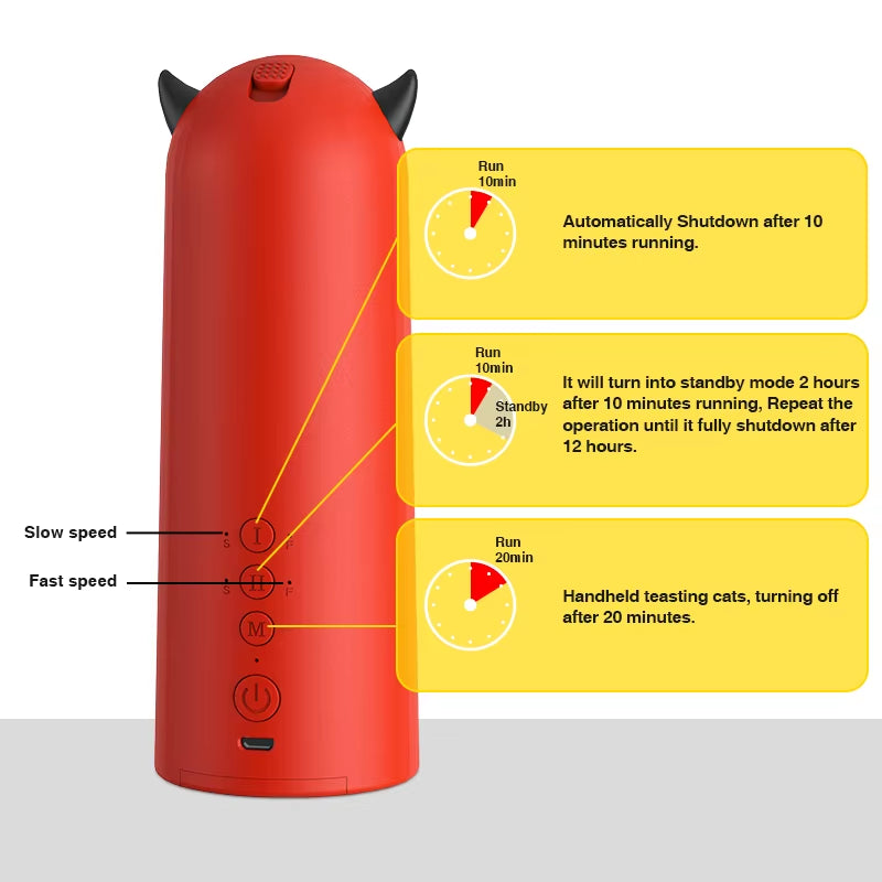 Automatic Cat Laser Toys Interactive Smart Teasing 360 Irregular Rotation Cat Exercise Sports Handheld Electronic Cat Toys